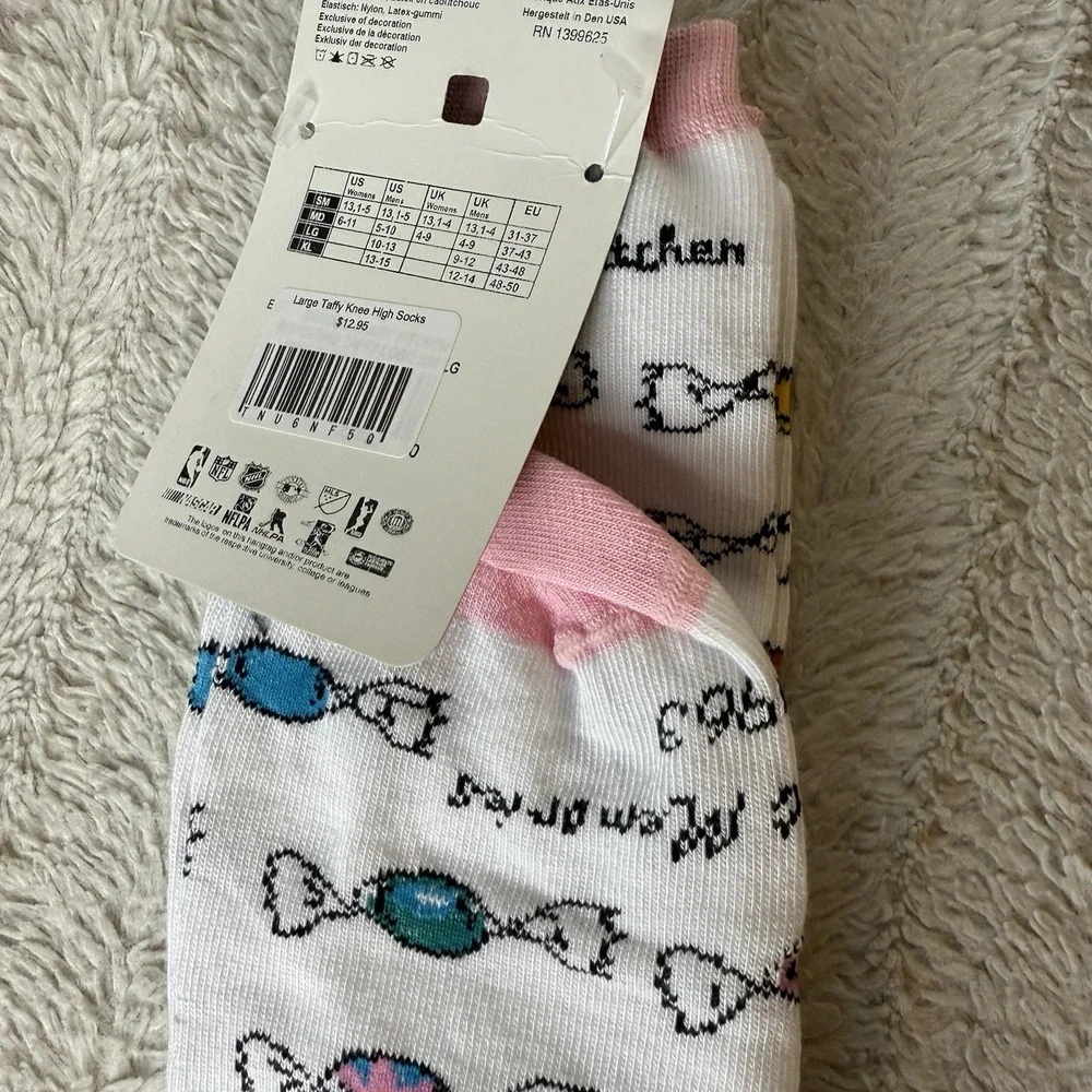 New Bruce's Candy Kitchen Knee High Taffy Socks‎ Pink Oregon Size Large